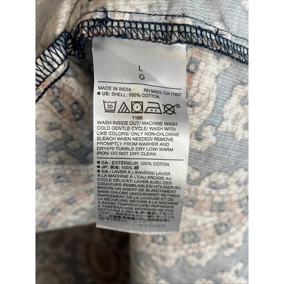 Banana Republic Women's Boho Paisley Corduroy Mini Dress Sz L 70s Peasant Flowy - Picture 14 of 15